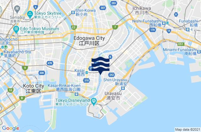 Edogawa Ku, Japanの潮見表地図