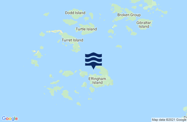 Effingham Bay, Canadaの潮見表地図