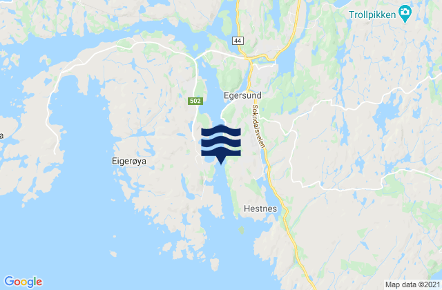 Egersund, Norwayの潮見表地図