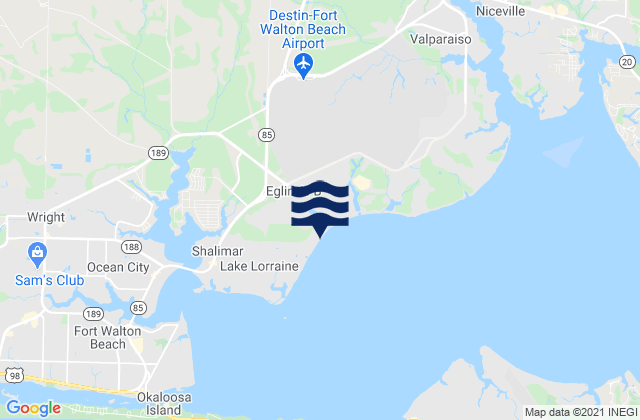 Eglin Air Force Base, United Statesの潮見表地図