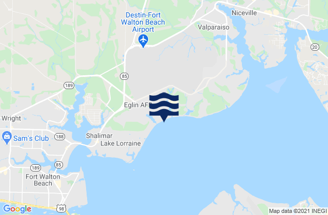Eglin Village, United Statesの潮見表地図