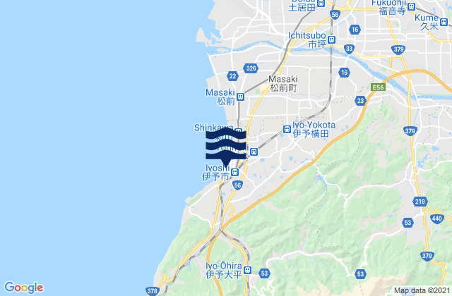 Ehime, Japanの潮見表地図