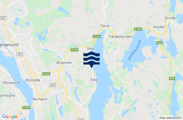 Eike, Norwayの潮見表地図