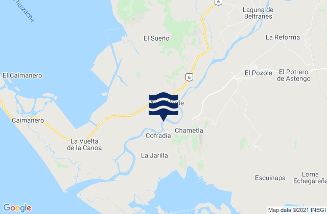 Ejido Cajón Ojo de Agua Número Dos, Mexicoの潮見表地図