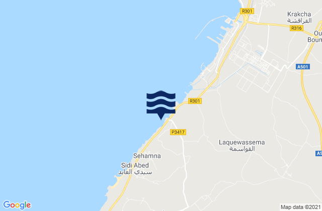 El-Jadida, Moroccoの潮見表地図