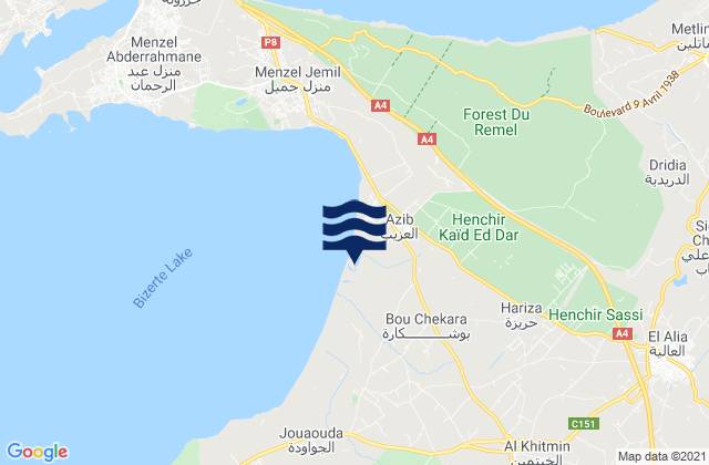 El Alia, Tunisiaの潮見表地図