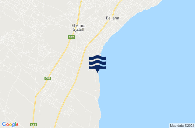 El Amra, Tunisiaの潮見表地図