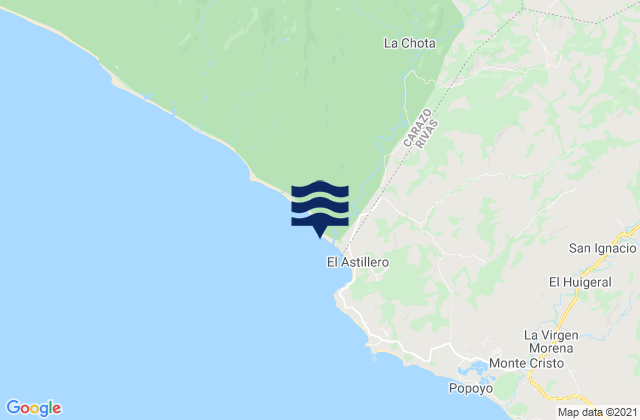 El Astillero, Nicaraguaの潮見表地図