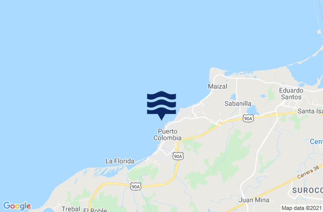 El Bolsillo (Pradomar), Colombiaの潮見表地図