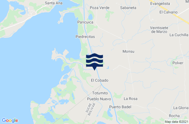 El Bolsillo, Colombiaの潮見表地図