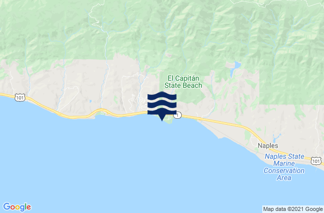 El Capitan Beach, United Statesの潮見表地図