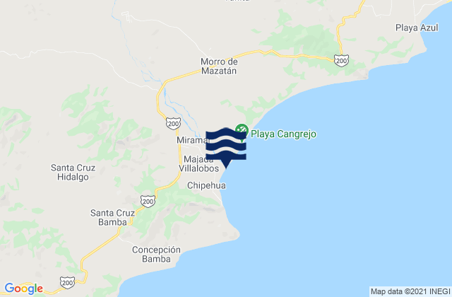 El Carrizal, Mexicoの潮見表地図