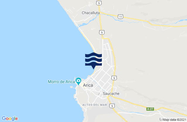 El Chinchorro, Chileの潮見表地図