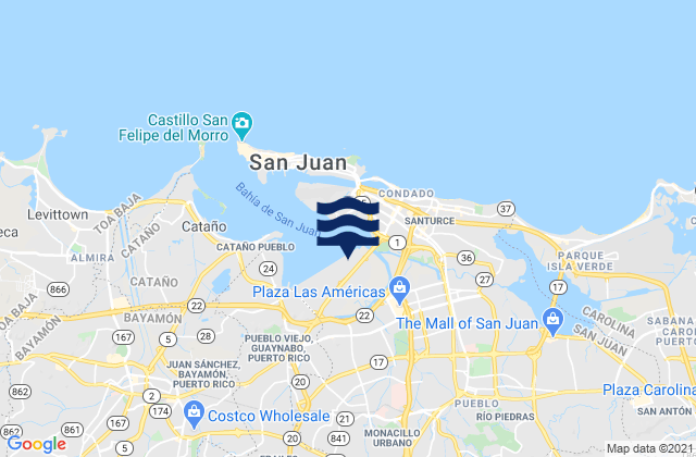 El Cinco Barrio, Puerto Ricoの潮見表地図