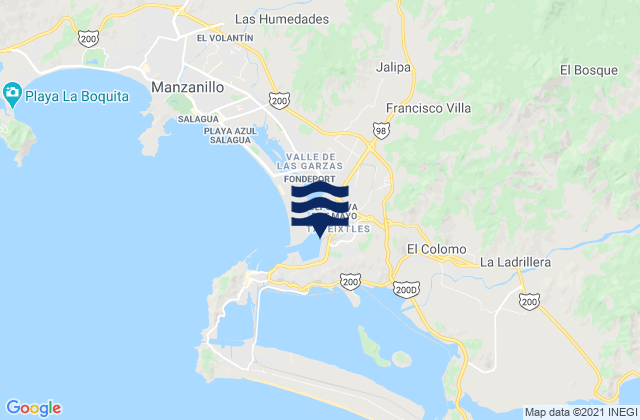El Colomo, Mexicoの潮見表地図