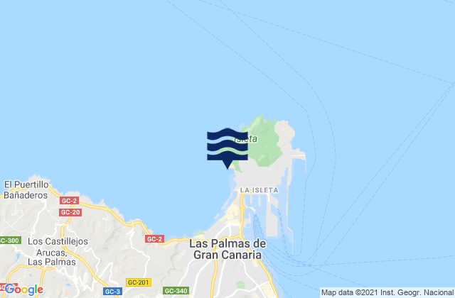 El Confital, Spainの潮見表地図