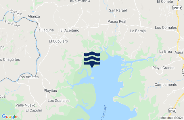 El Cubolero, Hondurasの潮見表地図