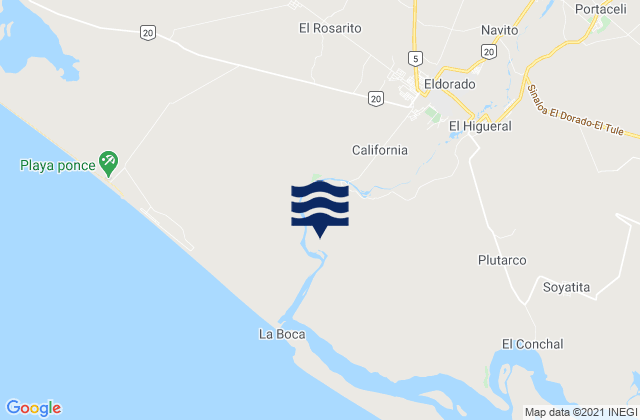 El Dorado, Mexicoの潮見表地図