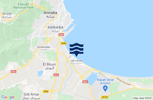 El Hadjar, Algeriaの潮見表地図