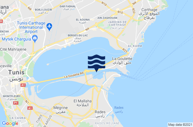 El Kabaria, Tunisiaの潮見表地図