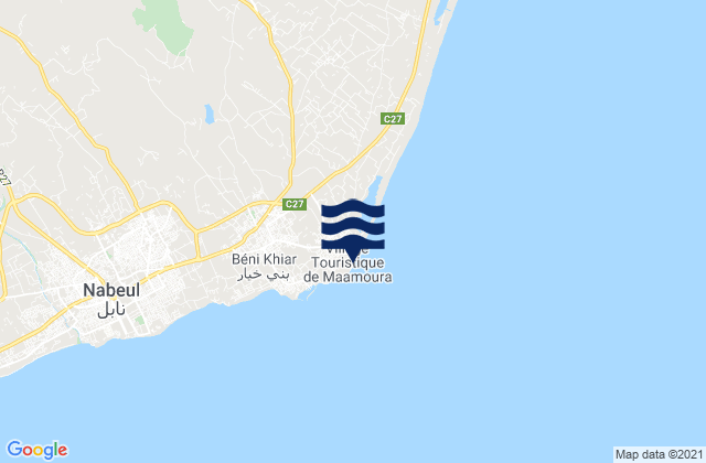 El Maamoura, Tunisiaの潮見表地図