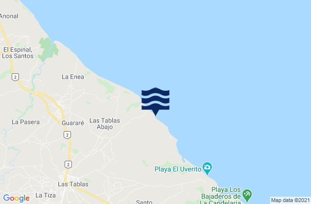 El Manantial, Panamaの潮見表地図