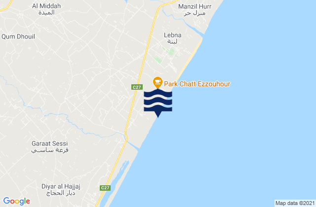 El Mida, Tunisiaの潮見表地図