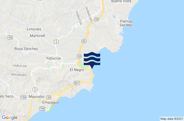 El Negro, Puerto Ricoの潮見表地図