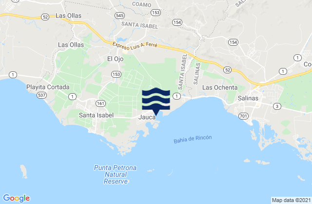 El Ojo, Puerto Ricoの潮見表地図