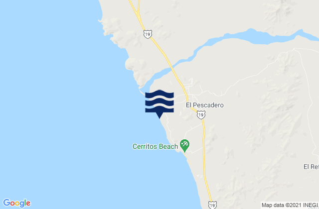 El Pescadero, Mexicoの潮見表地図