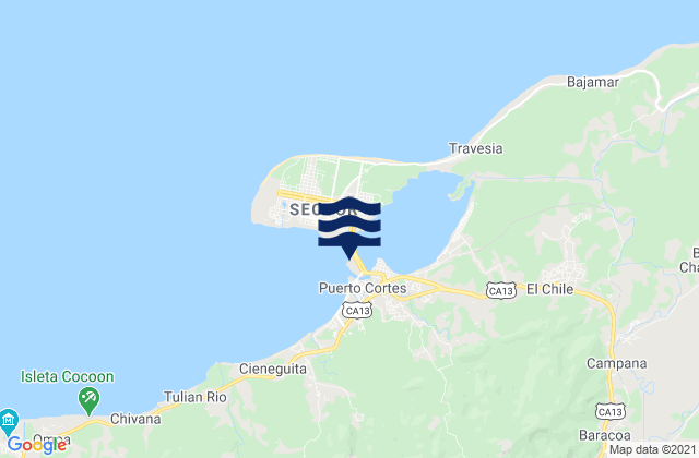 El Porvenir, Hondurasの潮見表地図