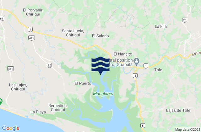 El Puerto, Panamaの潮見表地図