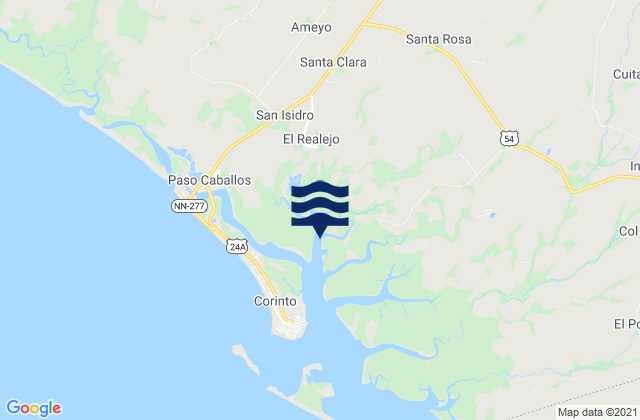 El Realejo, Nicaraguaの潮見表地図