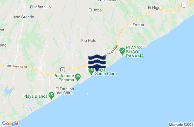 El Retiro, Panamaの潮見表地図