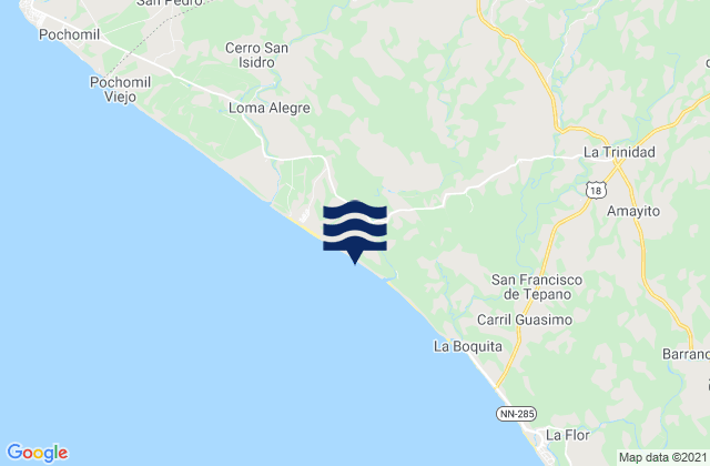 El Rosario, Nicaraguaの潮見表地図