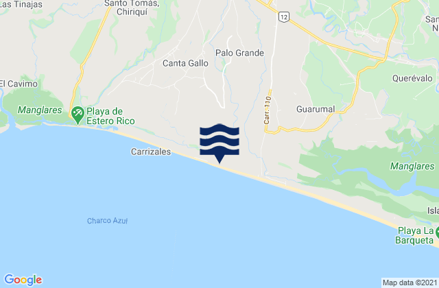 El Tejar, Panamaの潮見表地図