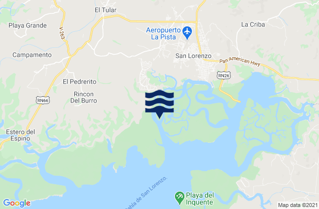 El Tular, Hondurasの潮見表地図