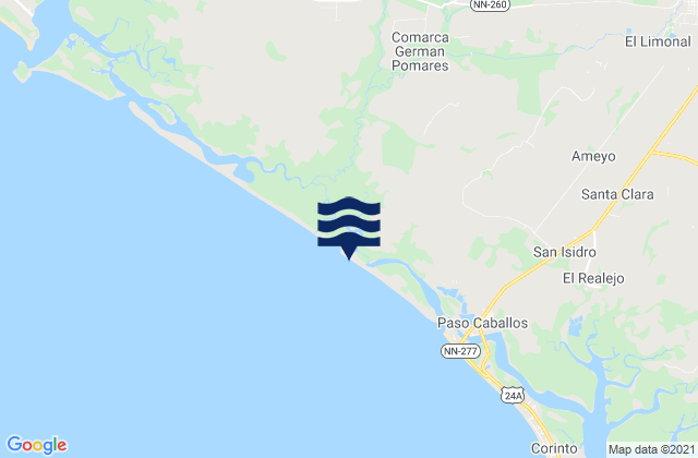 El Viejo, Nicaraguaの潮見表地図