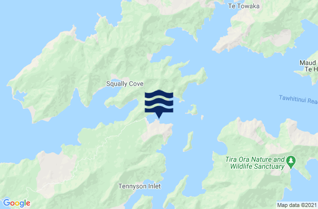Elaine Bay, New Zealandの潮見表地図