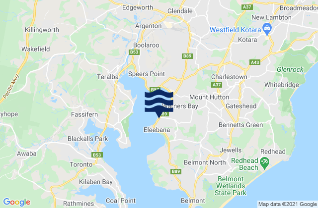 Eleebana, Australiaの潮見表地図