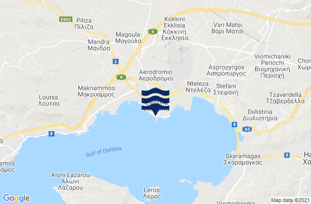 Elefsína, Greeceの潮見表地図