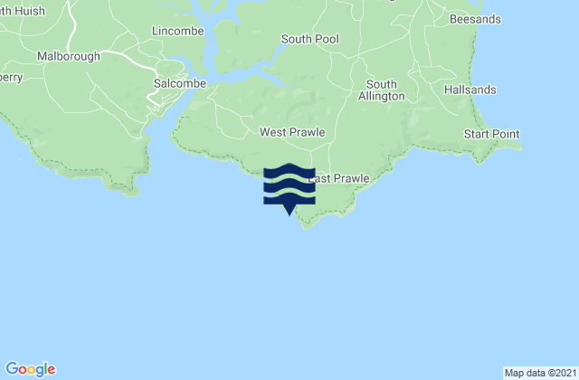Elender Cove Beach, United Kingdomの潮見表地図