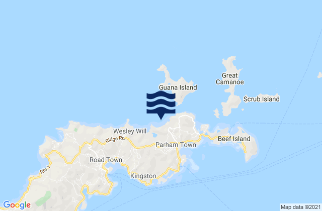 Elizabeth Bay, U.S. Virgin Islandsの潮見表地図