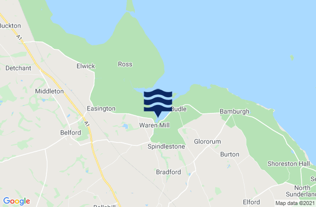 Ellingham, United Kingdomの潮見表地図