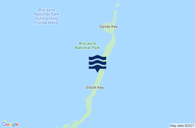 Elliott Key Harbor Elliott Key Biscayne Bay, United Statesの潮見表地図
