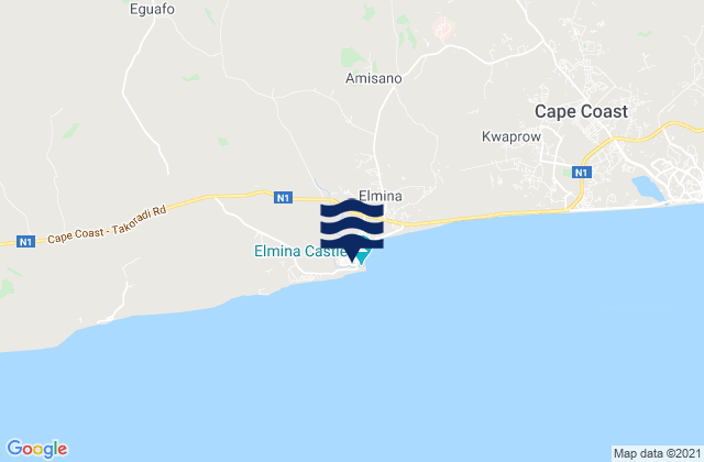 Elmina, Ghanaの潮見表地図