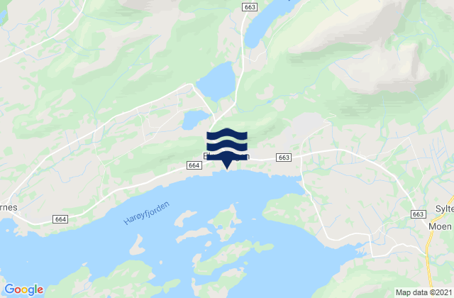 Elnesvågen, Norwayの潮見表地図