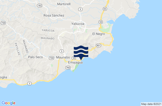 Emajagua Barrio, Puerto Ricoの潮見表地図