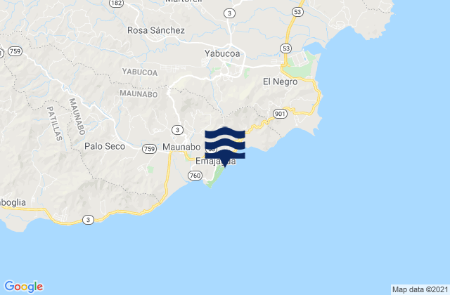 Emajagua, Puerto Ricoの潮見表地図