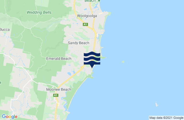 Emerald Beach, Australiaの潮見表地図